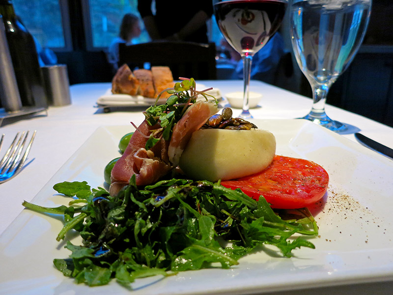 Appetizer of goat-cheese burrata at COSMOpolitan - Photo by Hideaway Report editor