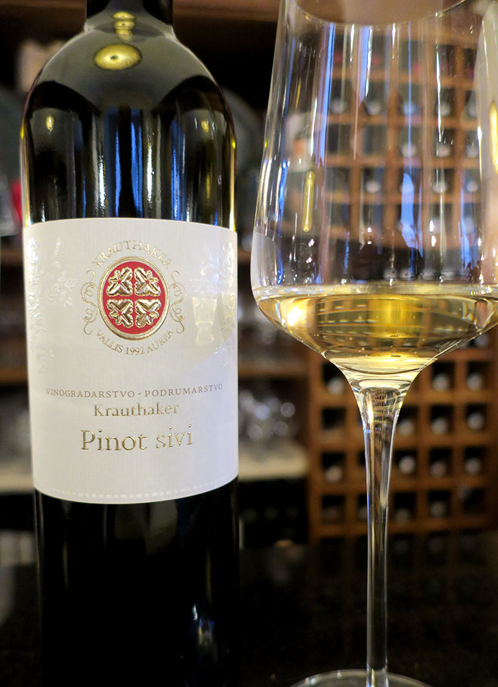 A 2017 Krauthaker Pinot Sivi from <em>Wine Bar Razonoda</em> in Dubrovnik, Croatia - Photo by Hideaway Report editor