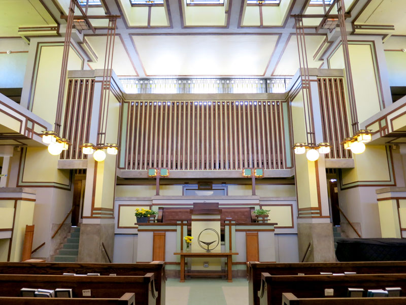 Unity Temple interior - Photo by Hideaway Report editor