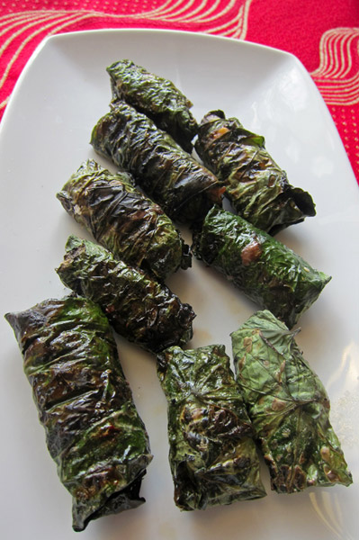 Barbecued betel leaf rolls stuffed with beef, Anantara Mui Ne - Photo by Hideaway Report editor