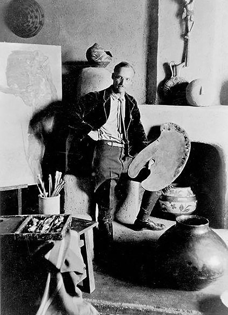 Ernest L. Blumenschein in his Taos, New Mexico studio - Robert Parsons Galleries
