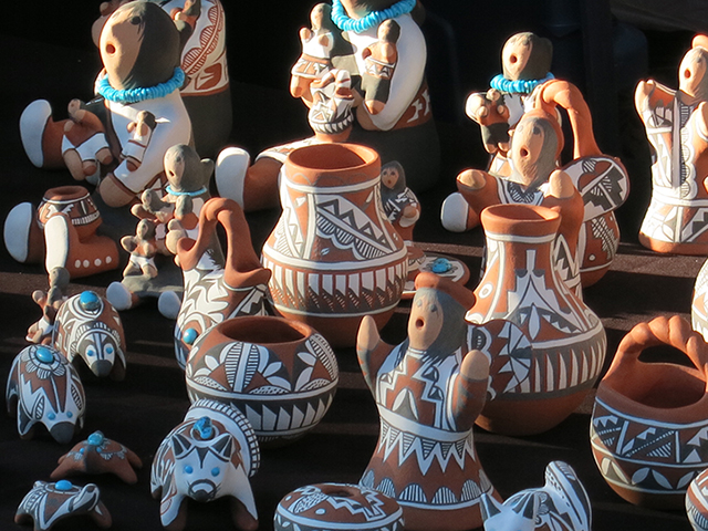 Ceramics at Santa Fe Indian Market - Photo by Hideaway Report editor