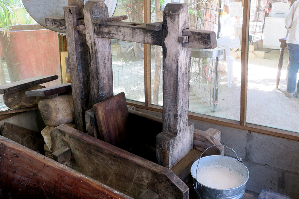 A cheese press at Rancho Las Calabazas in Baja California, Mexico - Photo by Hideaway Report editor