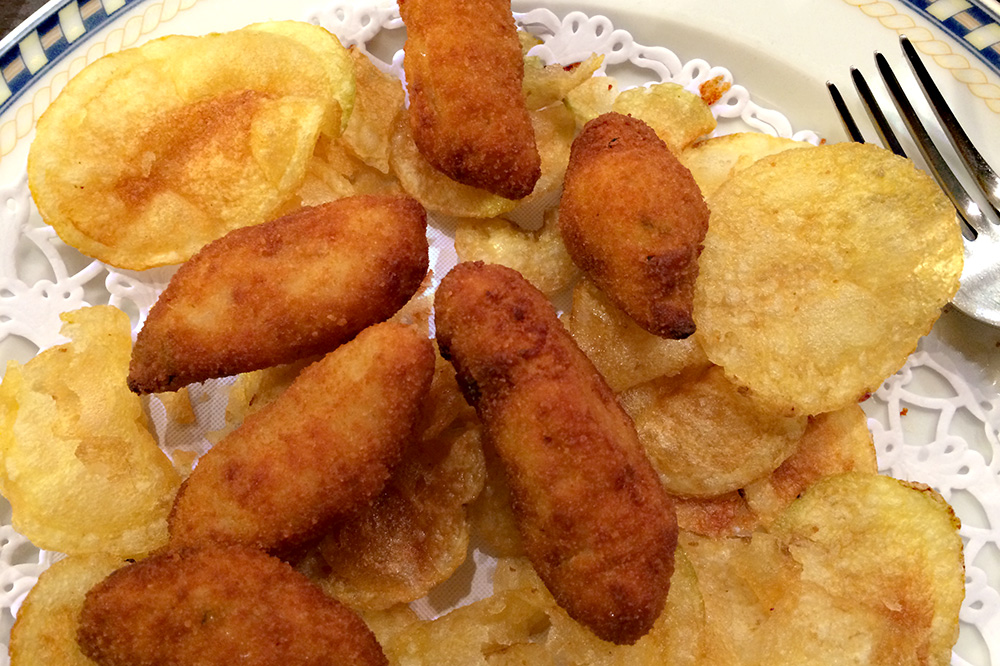 Crisp potato croquettes from <em>Bodeguitas Antonio Romero</em> in Seville, Spain - Photo by Hideaway Report editor