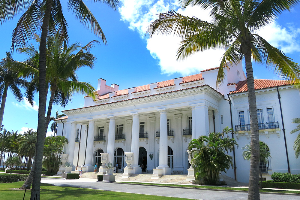 The exterior of the Flagler Museum in Palm Beach, Florida - Photo by Hideaway Report editor
