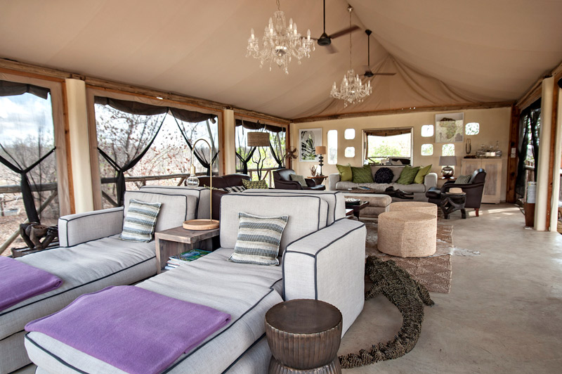 Upper deck lounge with daybeds at Azura Selous - Courtesy of Azura Selous