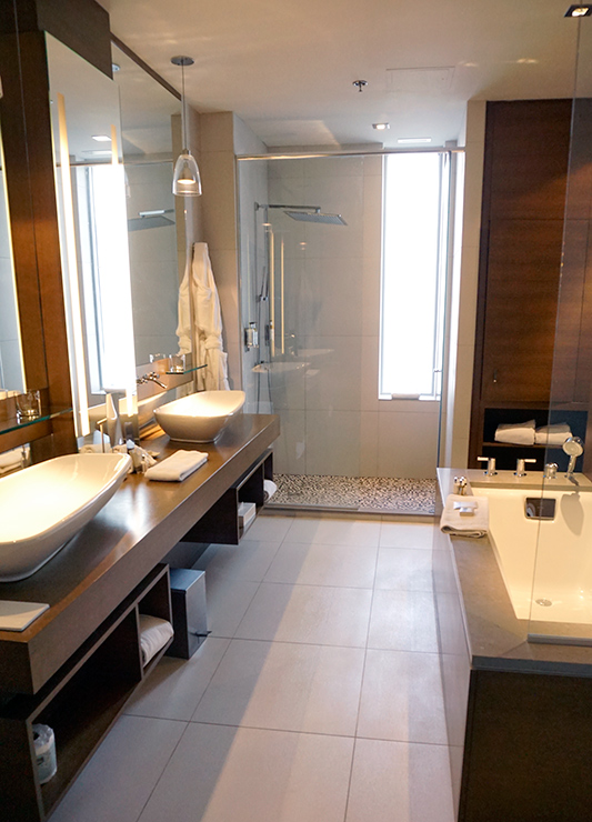 Bath in our Prestige corner room at Le Germain Hotel Calgary - Photo by Hideaway Report editor