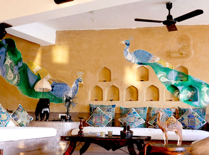 Lounge at Mihir Garh - Photo by Hideaway Report editor