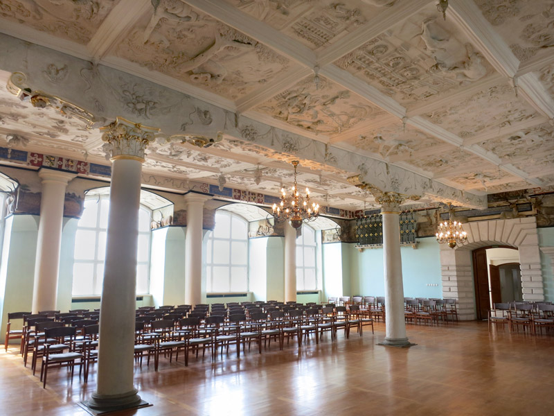 Banquet hall at Schloss Güstrow - Photo by Hideaway Report editor