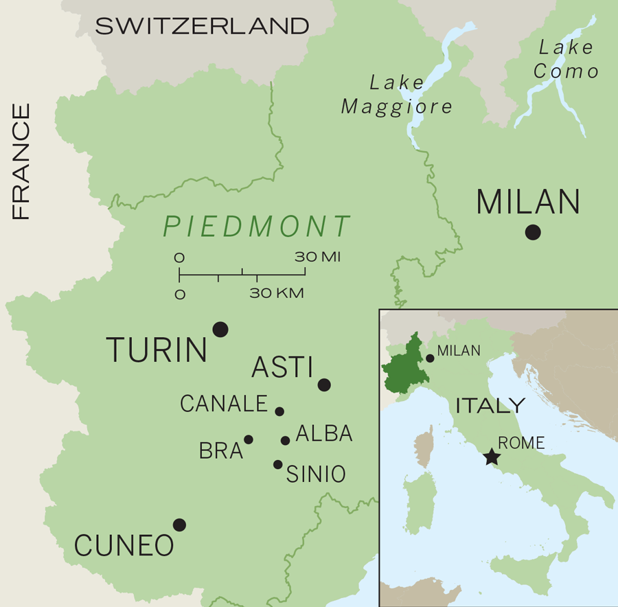 Luxury Hotels Piedmont Main Map 