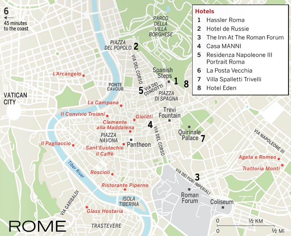 rome travel guide map