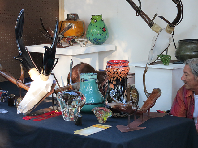 Artist's booth at Santa Fe Indian Market - Photo by Hideaway Report editor