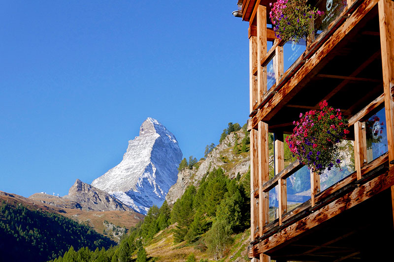 View of the Matterhorn from Coeur des Alpes in Zermatt - Photo by Hideaway Report editor