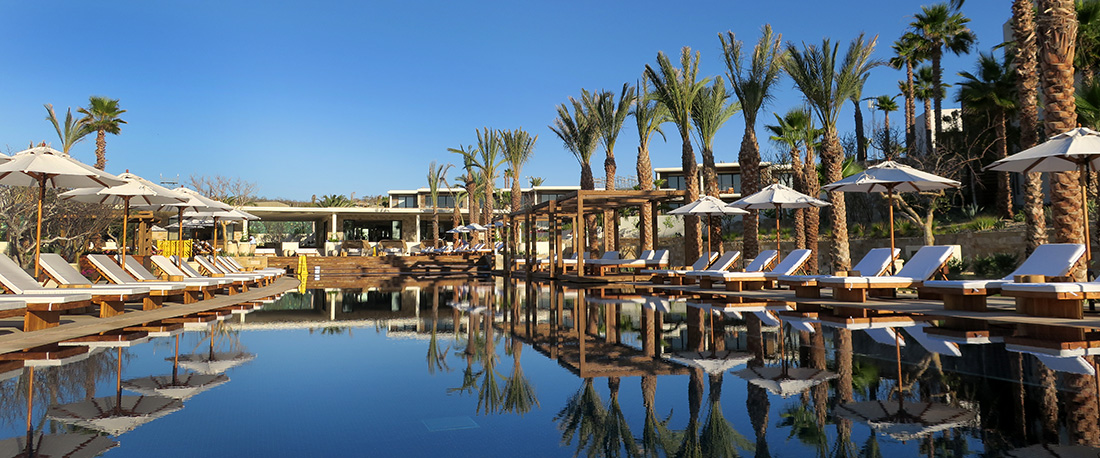 The pool at Chileno Bay Resort in Cabo San Lucas, Mexico - Photo by Hideaway Report editor