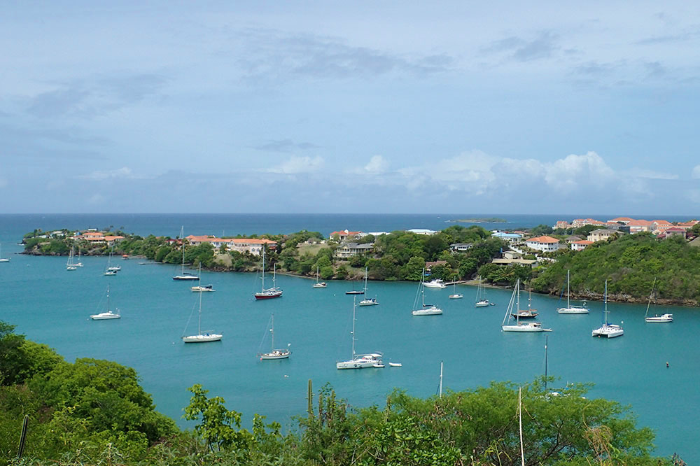 The view of Prickly Bay from Calabash Luxury Boutique Hotel in L'Anse aux Epines, Grenada - Photo by Hideaway Report editor