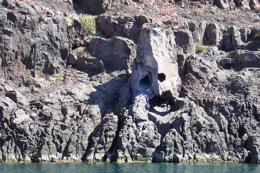 A rock face on Isla Espíritu Santo near La Paz, Mexico, worshipped by the Pericúes as a representation of one of their gods - Photo by Hideaway Report editor