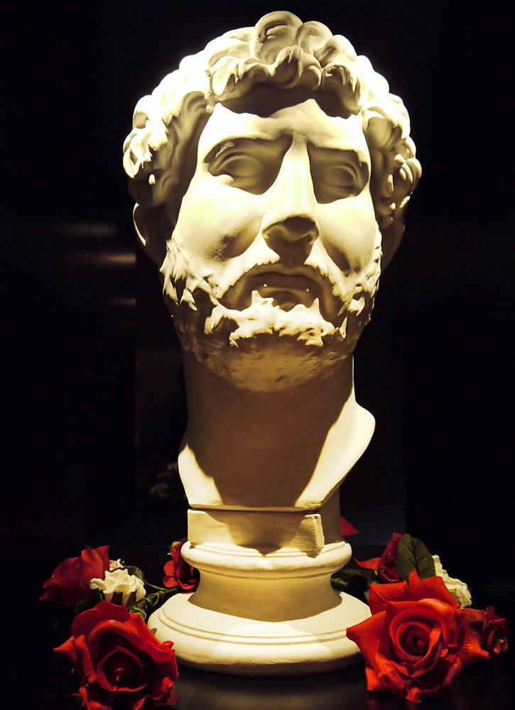 A statue of Hadrian at the Roman Army Museum in Northumberland, England - Roman Army Museum