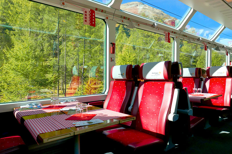 My seat in a panorama car of the Glacier Express - Photo by Hideaway Report editor